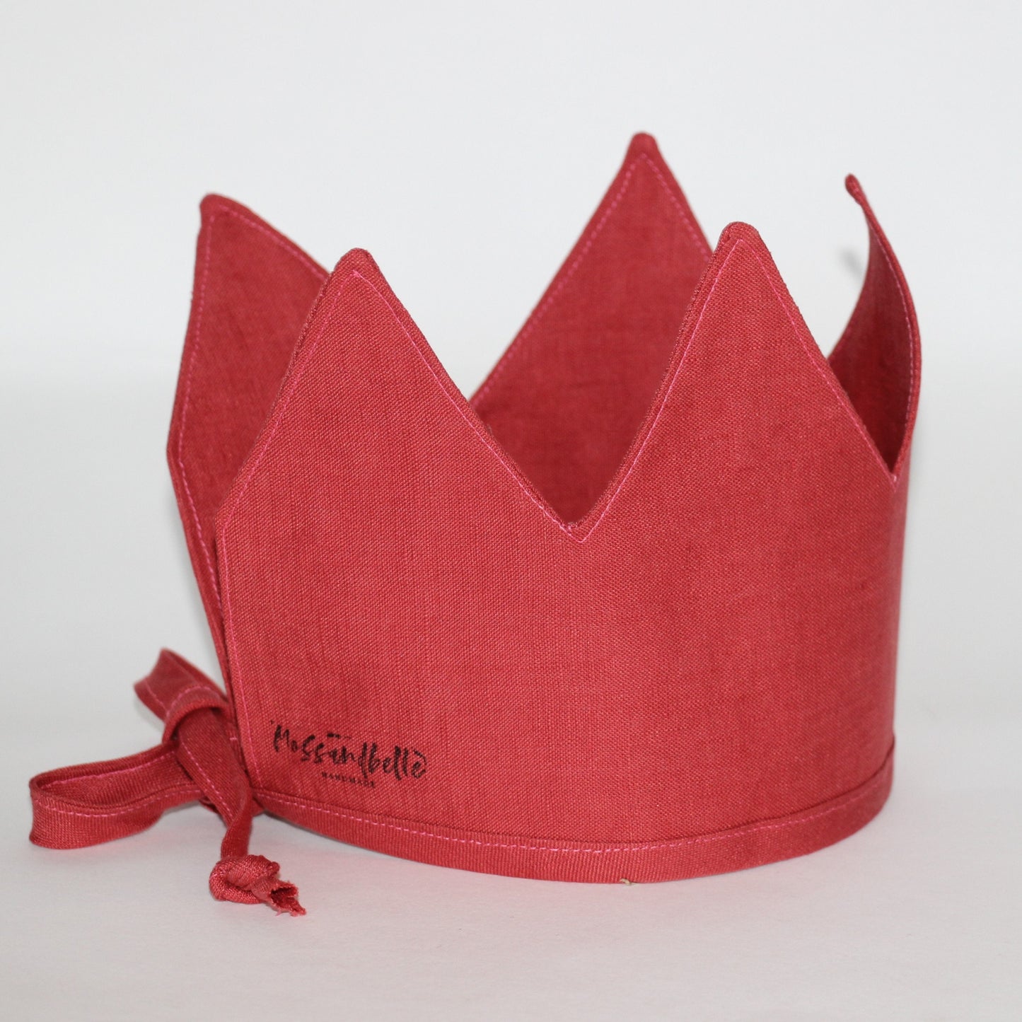 Linen Crown, Birthday, 1st Birthday, Photo Prop, Brick Red, Fabric Crown, Kids Crown, Size Tall