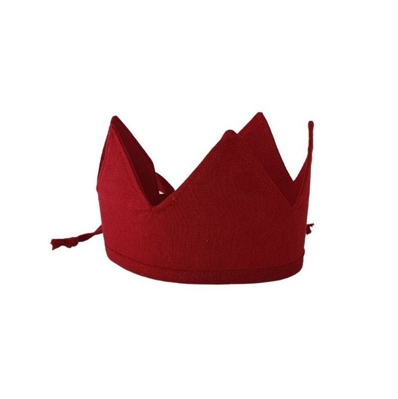 Linen Crown, Birthday, 1st Birthday, Photo Prop, Marsala, Fabric Crown, Kids Crown, Size Short