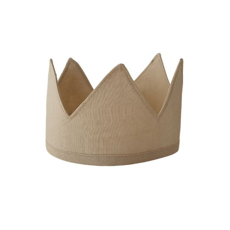 Linen Crown, Birthday, 1st Birthday, Photo Prop, Cream, Fabric Crown, Kids Crown, Size Short
