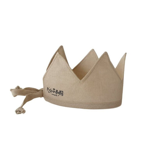 Linen Crown, Birthday, 1st Birthday, Photo Prop, Cream, Fabric Crown, Kids Crown, Size Short