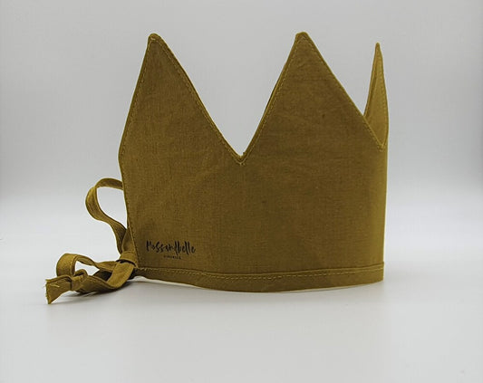 Chartreuse Green, Ready to ship, Linen Crown, Birthday, 1st Birthday, Photo Prop,  Fabric Crown, Kids Crown, Size Tall
